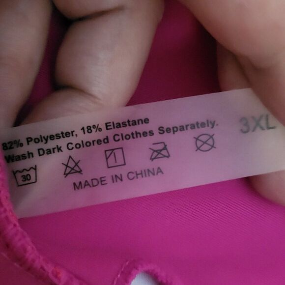 Plus Size Fishnet High Waist Bikini Set Hot Pink - Picture 11 of 11